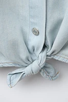 KNOTTED DENIM SHIRT
