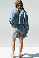 SHORT EN JEAN TRF À TAILLE MI-HAUTE