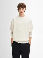 Cotton blend knit sweater