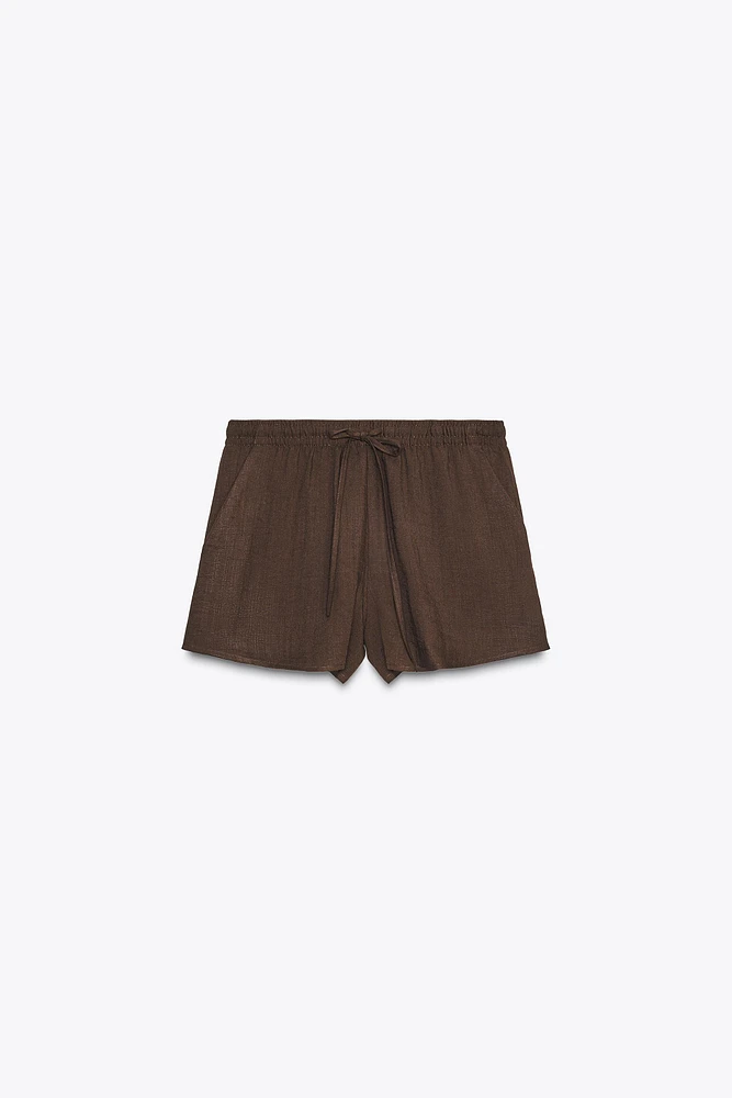 DRAWSTRING MINI SHORTS