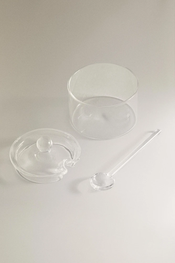BOROSILICATE GLASS SUGAR BOWL
