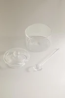 BOROSILICATE GLASS SUGAR BOWL