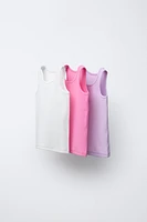 THREE-PACK OF PLAIN RIB KNIT TANK TOPS