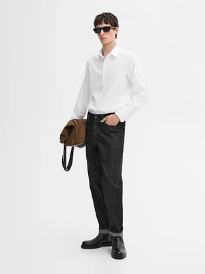 Chemise texturée regular fit 100 % coton