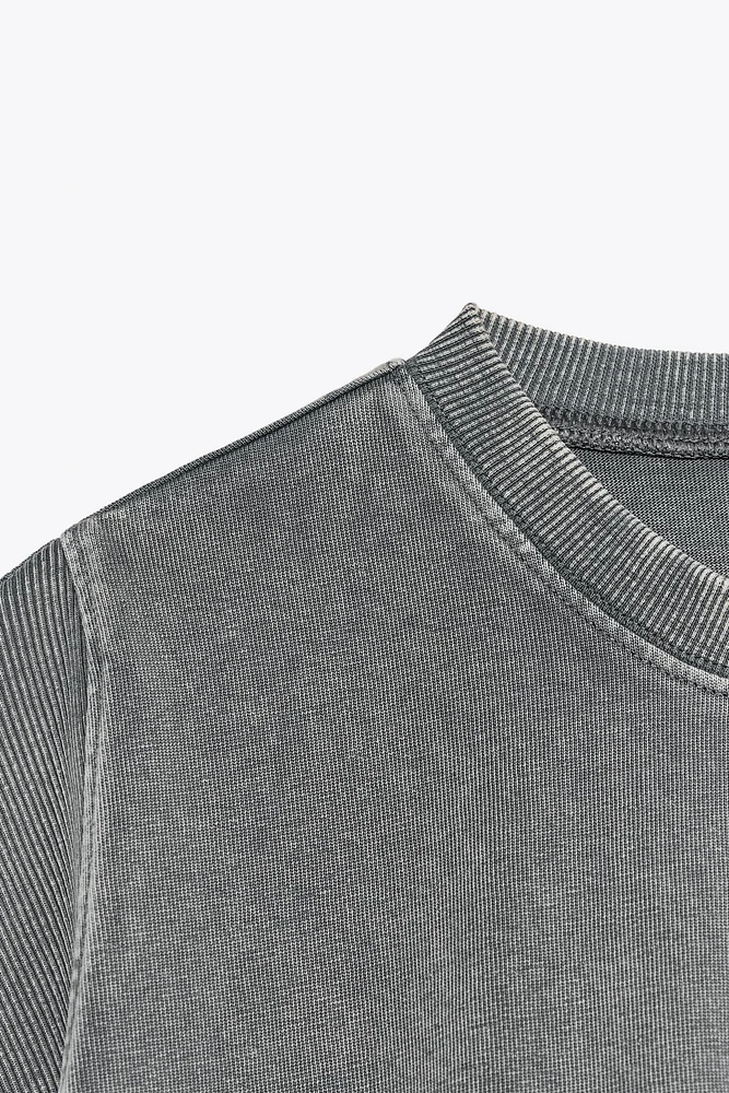 WASHED EFFECT SLEEVELESS T-SHIRT