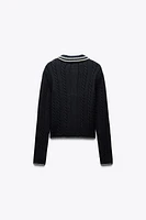 PIPING KNIT POLO SWEATER
