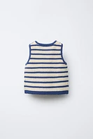 TOP EN MAILLE RAYURES FLEUR