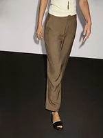 Flowing high-waist barrel fit trousers