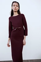 BELTED KNIT TOP