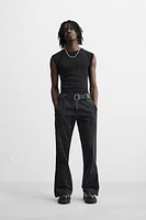 FLARE FIT ZIPPERED JEANS