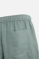 100% LINEN REGULAR FIT PANTS