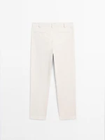 100% cotton straight-leg trousers