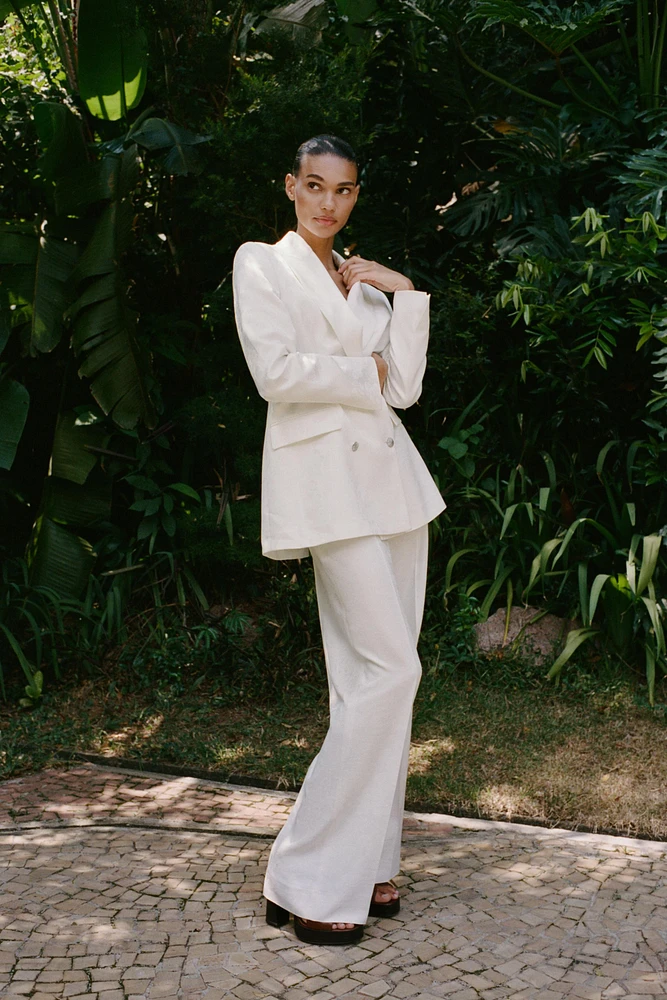DOUBLE BREASTED JACQUARD BLAZER