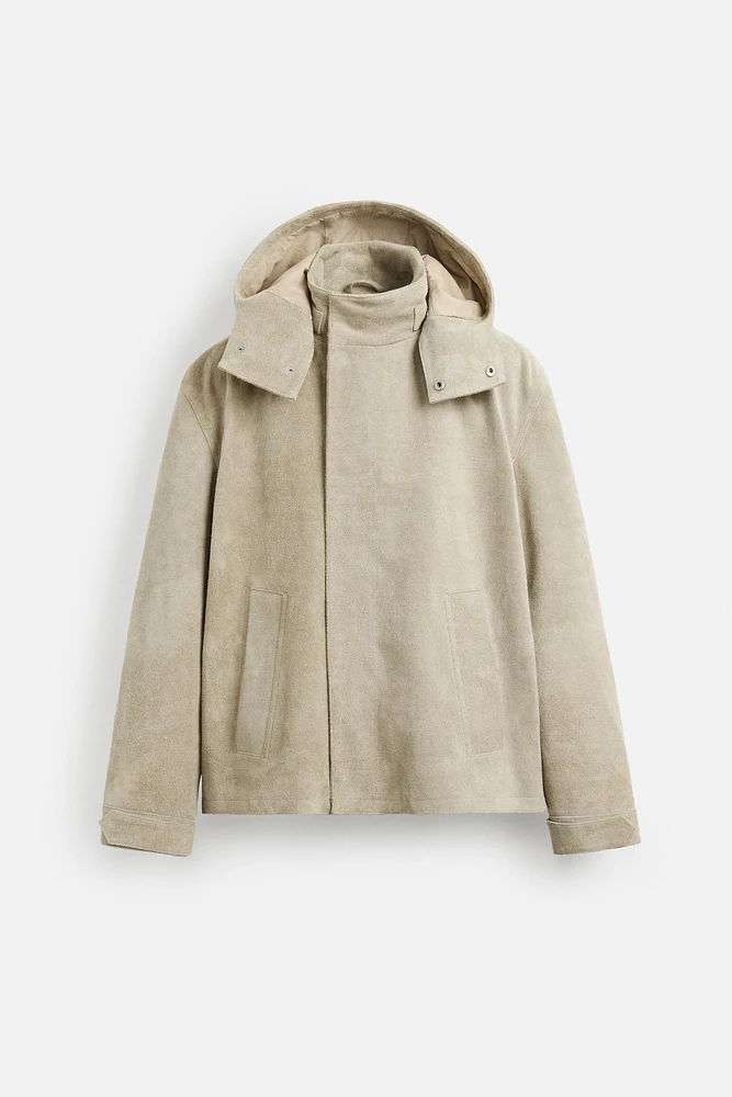LIMITED EDITION SUEDE LEATHER HOODED JACKET