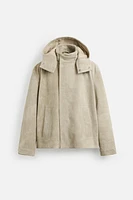 LIMITED EDITION SUEDE LEATHER HOODED JACKET