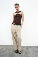 PANTALON COUPE CAROTTE AVEC CEINTURE