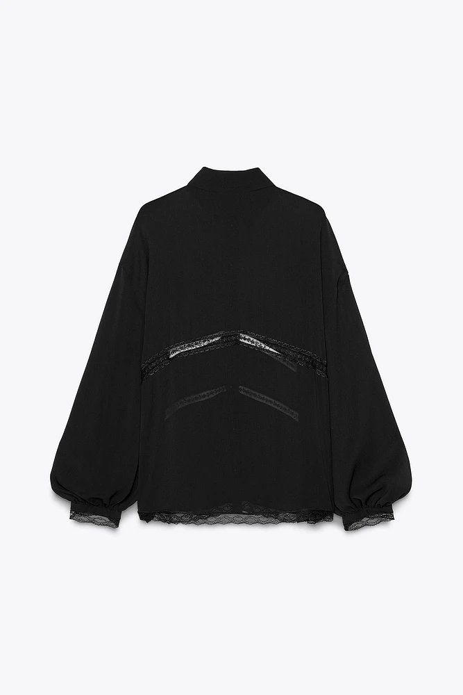 CHEMISE FLUIDE AVEC ENTRE-DEUX