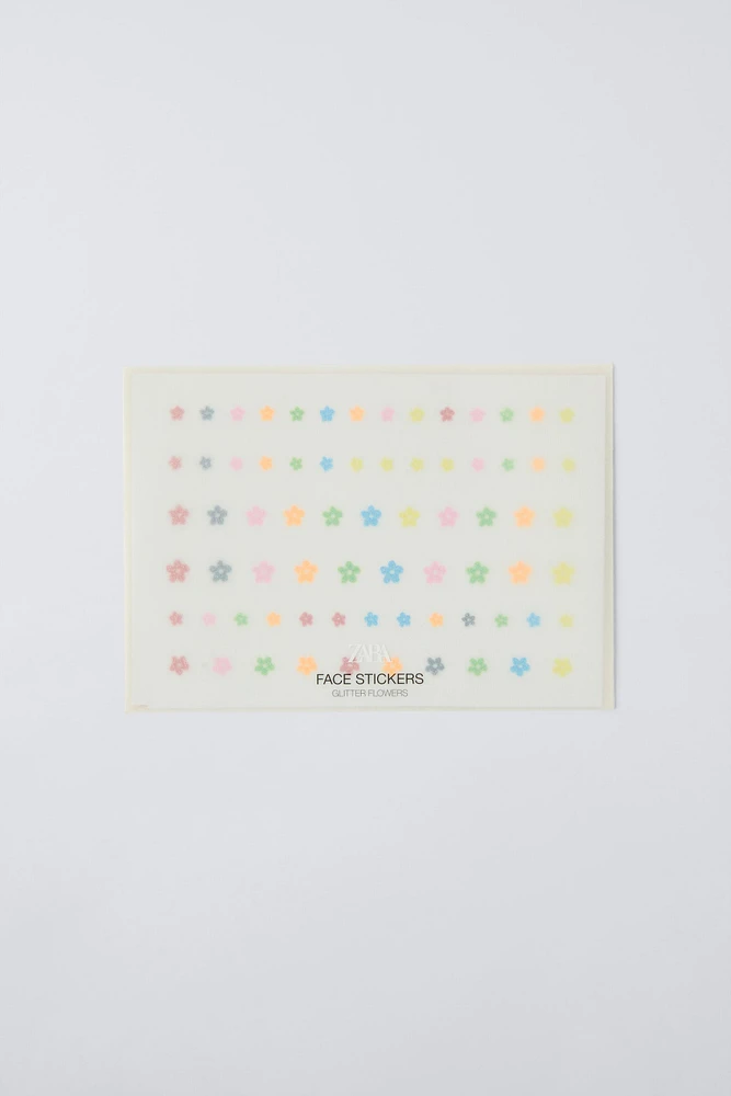 GLITTER FLOWERS ZARA FACE STICKERS
