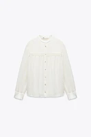 SEMI-SHEER PINTUCK SHIRT