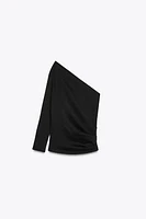 RIBBED ASYMMETRICAL TOP