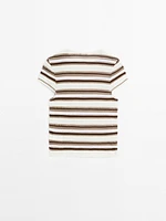 Striped cutwork T-shirt