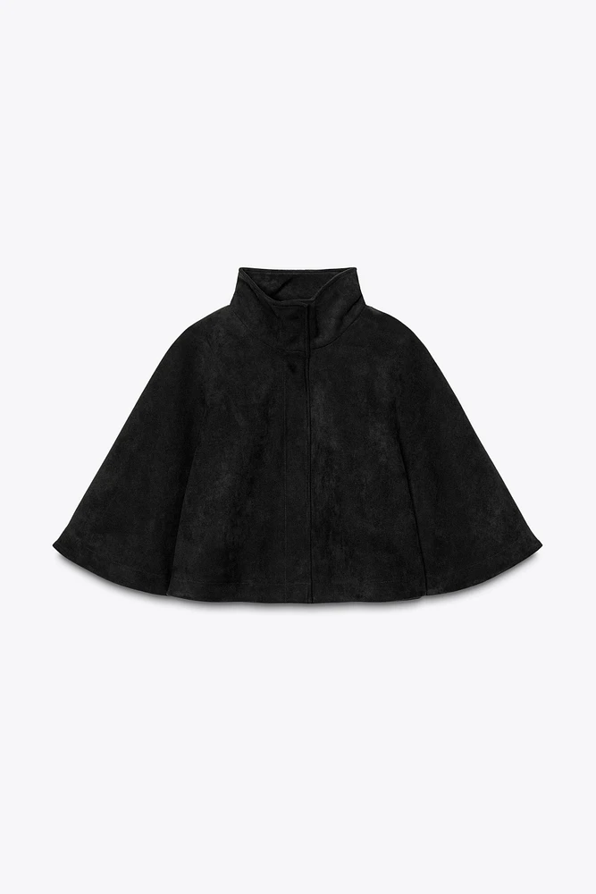 FAUX SUEDE CAPE