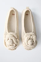 CROCHET FLOWER BALLET FLATS