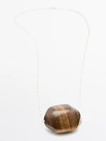 Chain necklace with natural stone