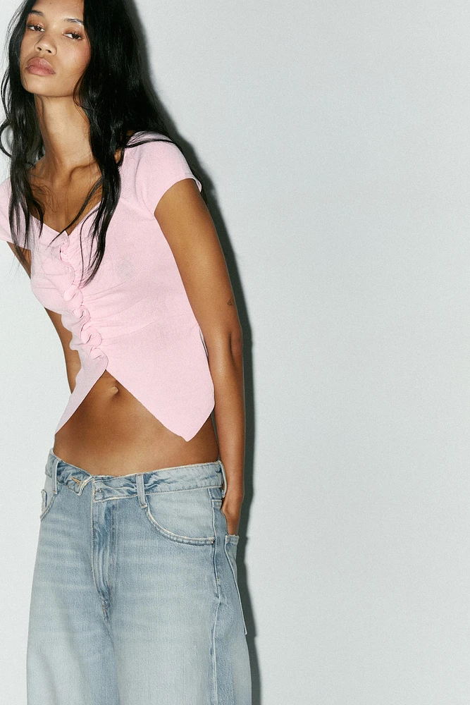 RUCHED KNIT TOP