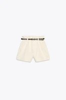 Z1975 DENIM PAPERBAG BELTED SHORTS