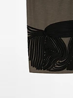 Midi skirt with contrasting trims