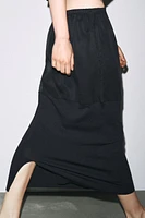 COMBINED KNIT MIDI SKIRT