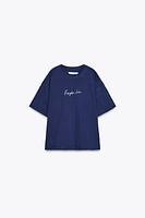 PLAIN T-SHIRT WITH TEXT X FANGLU LIN