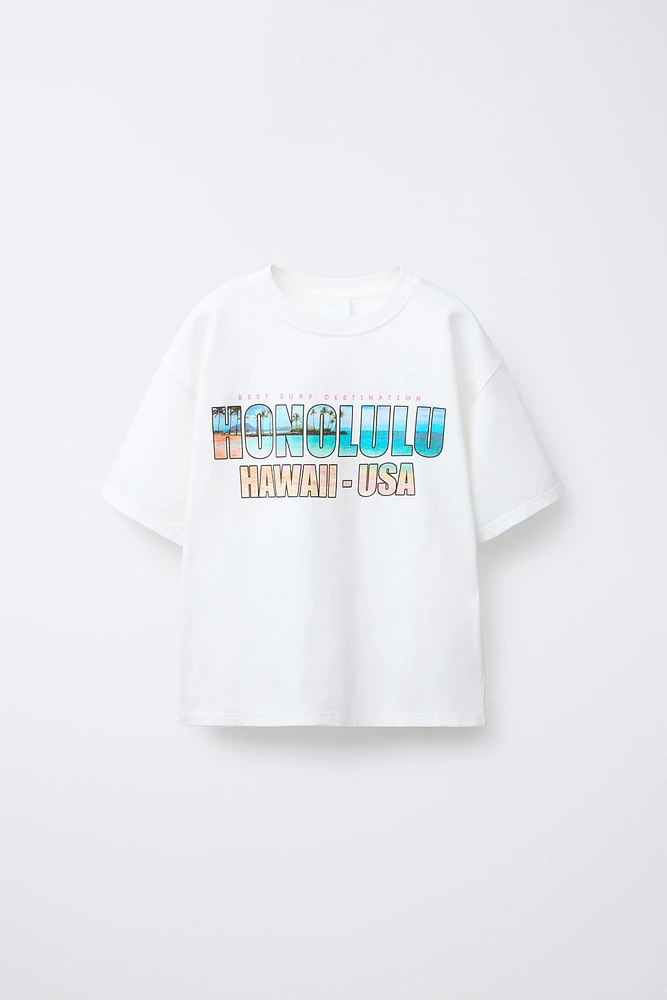 T-SHIRT IMPRIMÉ SURF HONOLULU