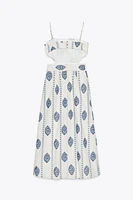 ROBE MI-LONGUE BRODÉE CUT OUT