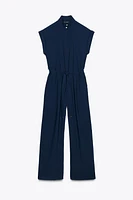 BELTED CREPE JUMPSUIT