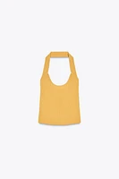 RIBBED HALTER TOP