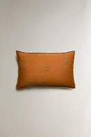 THROW PILLOW COVER WITH RAISED DESIGN EMBROIDERY