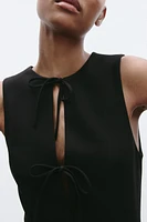 GODET BOW SHORT DRESS