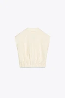 LINEN TOP WITH ELASTIC HEM