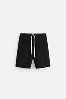 REGULAR FIT DRAWSTRING BERMUDA SHORTS