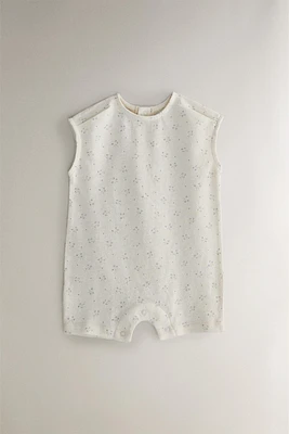 CHILDREN'S FLORAL PRINT FOOTED ROMPER