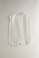 CHILDREN'S FLORAL PRINT FOOTED ROMPER