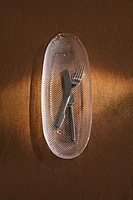 OVAL GLASS SERVING DISH WITH A RAISED DESIGN