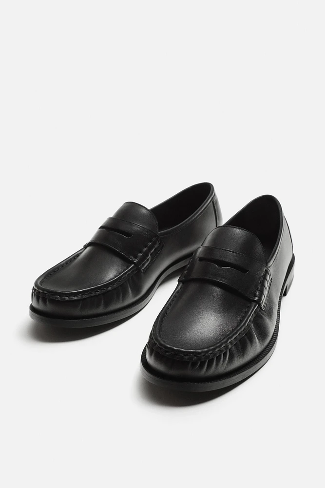 LEATHER PENNY LOAFERS