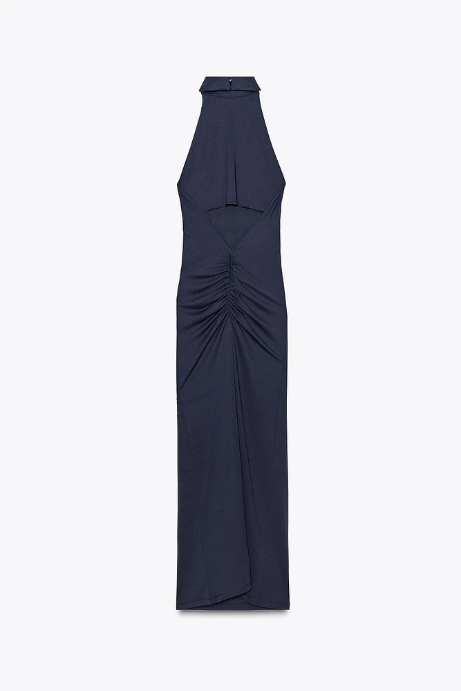 ROBE LONGUE HALTER PLISSÉE