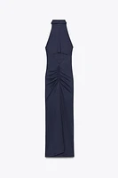 ROBE LONGUE HALTER PLISSÉE