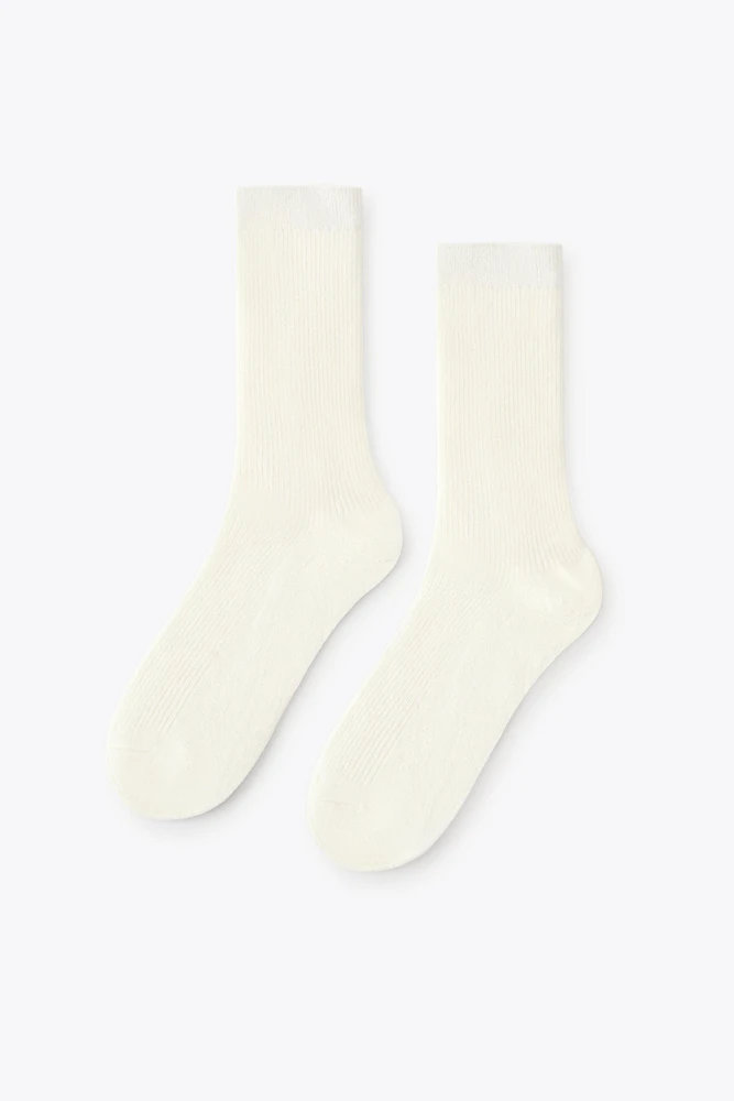 CHAUSSETTES CÔTELÉES AVEC COTON