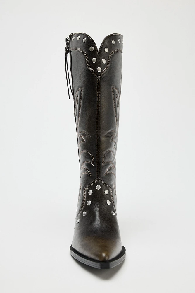 COWBOY STUDDED BOOTS