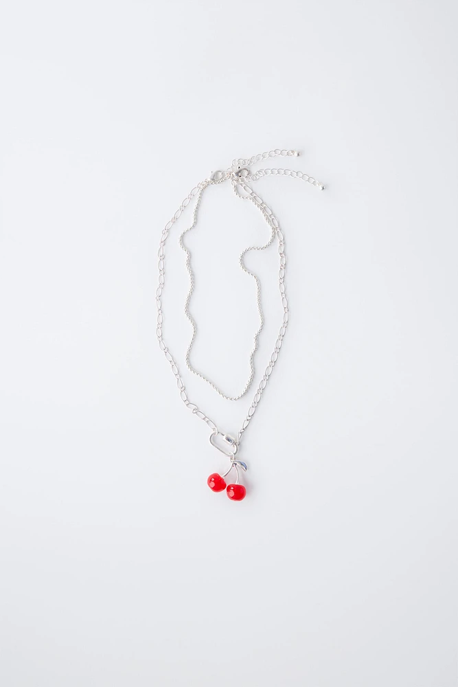 TWO PACK OF CHERRY NECKLACES
